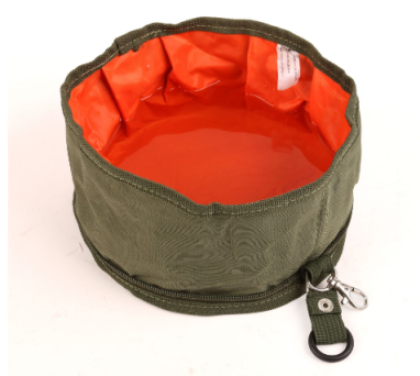 Travel-Ready Foldable Canvas Dog Bowl