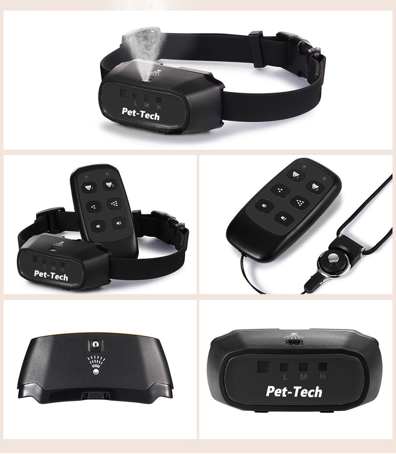 product inclusions of pet tech's citronella 2 in 1 bark & remote training collar