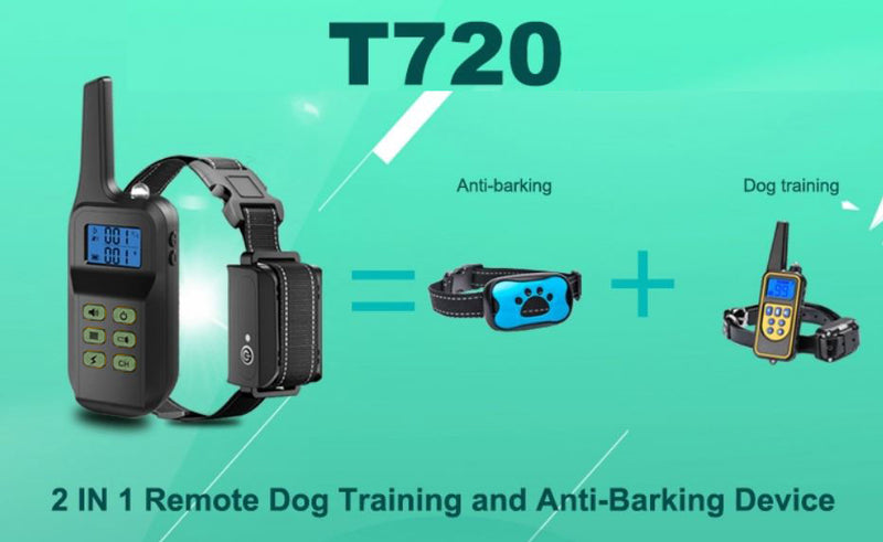 T720 2 in 1 bark & remote training collar