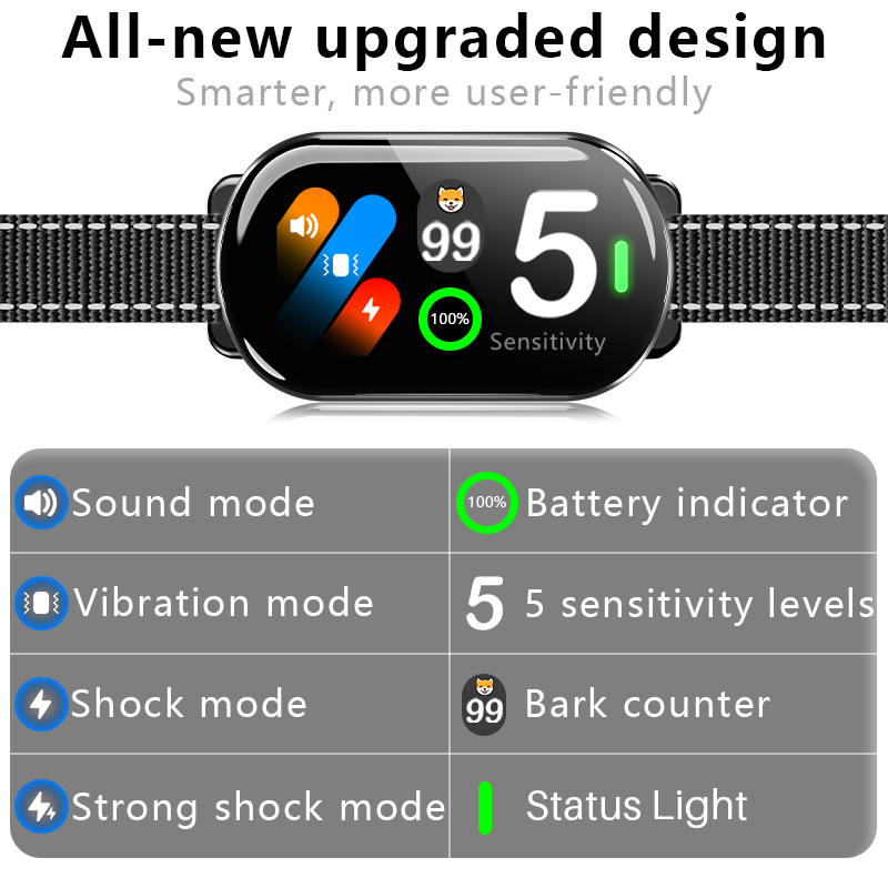 PT-BR02 Smart Bark Collar with Colour Display