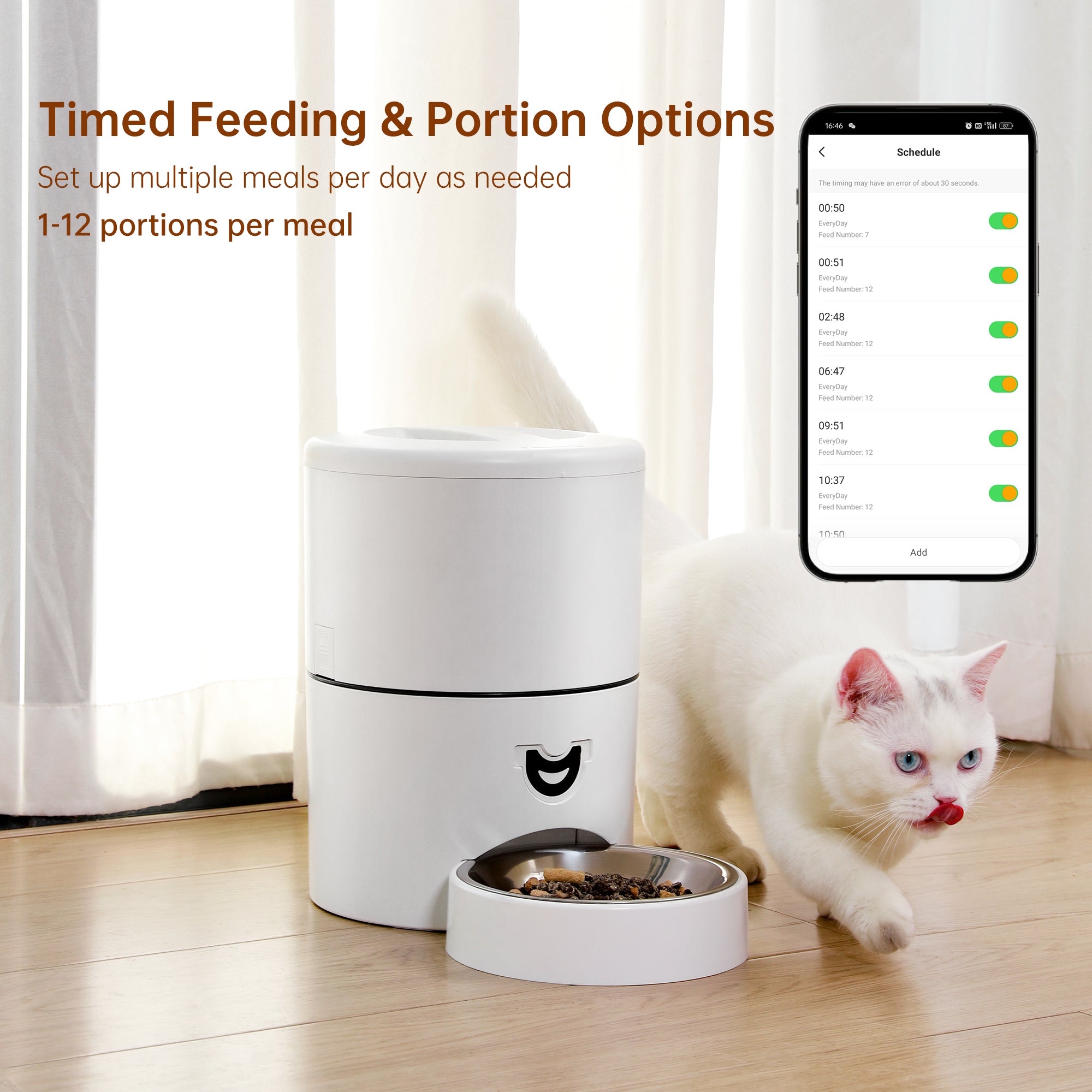 Smart Auto Feeder 4L - App Controlled Food Dispenser