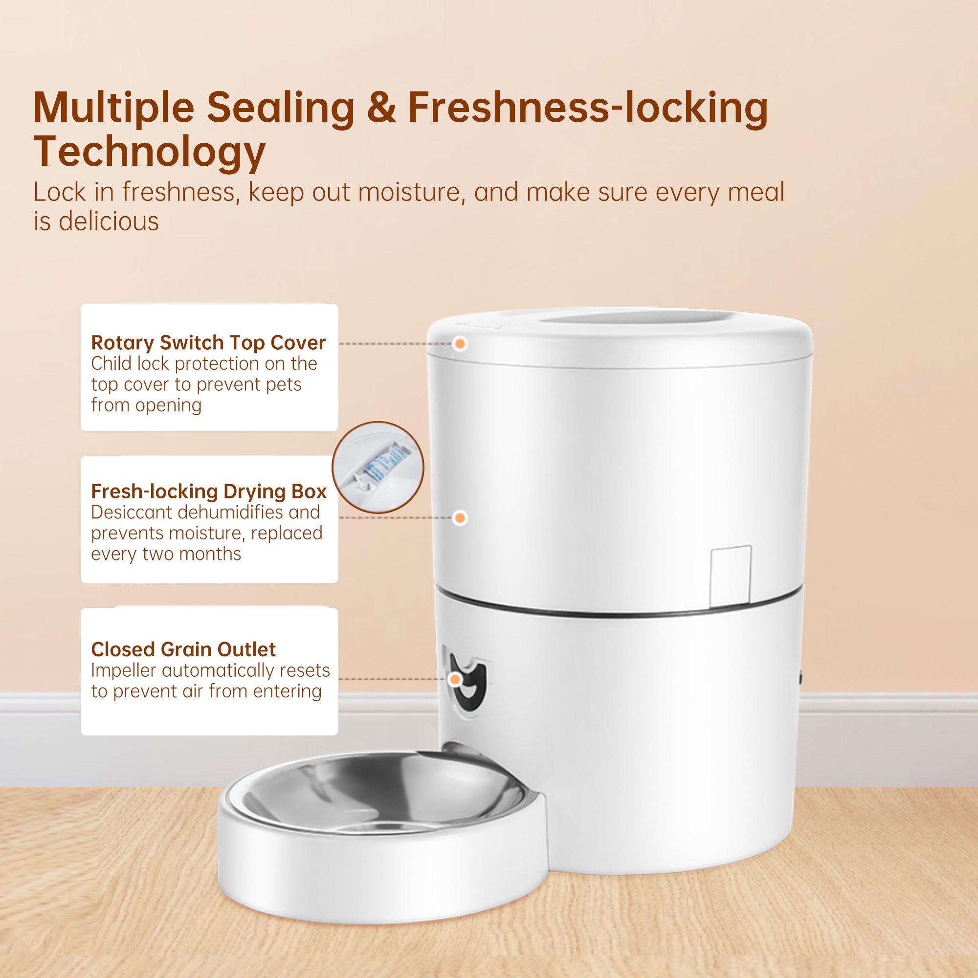 Smart Auto Feeder 4L - App Controlled Food Dispenser
