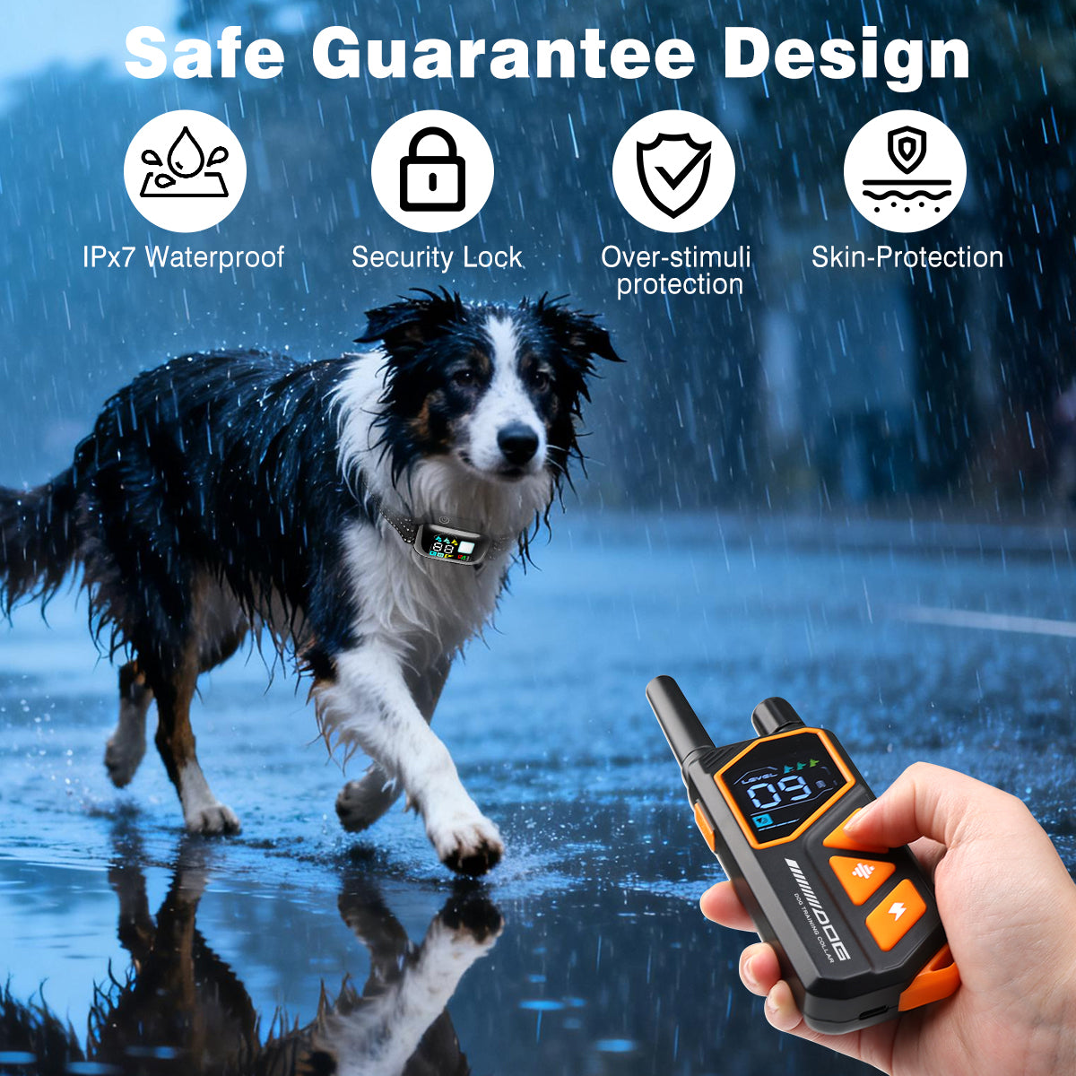 2-in-1 Bark & Remote Training Collar with Colour LCD (1–3 dogs) PT513