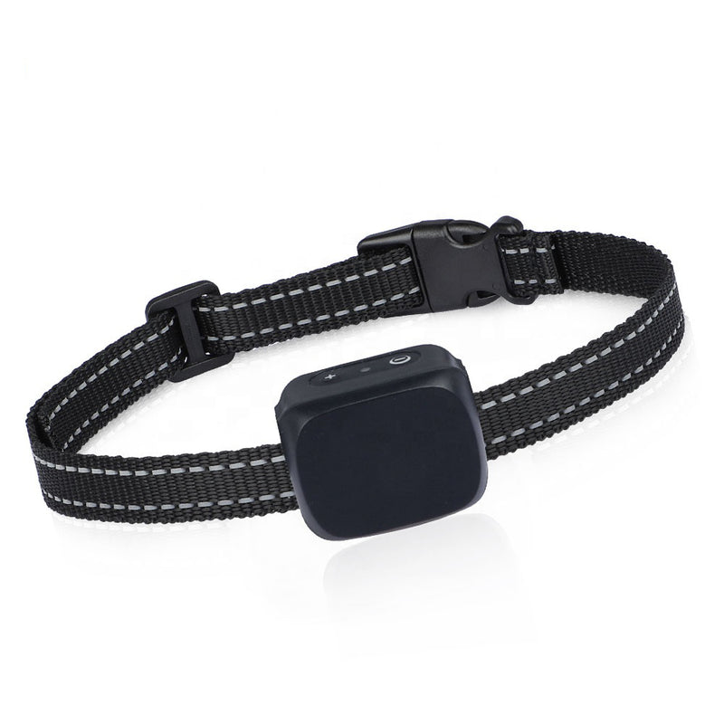 tilted view of pet-tech's rechargeable vibration collar small and extra small