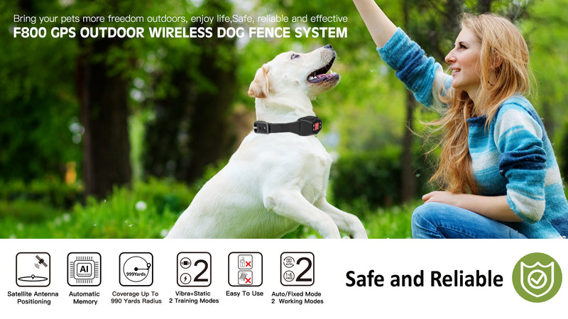 pet tech's f800 outdoor wireless dog fence system features